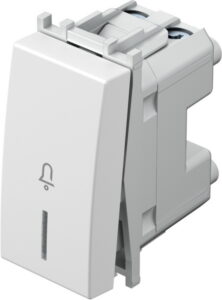 SM11PWIN01-U TIPKALO JEDNOPOLNO 16A 1M BIJELA SJAJNA SA INDIKATOROM I SIMBOLOM ZVONO