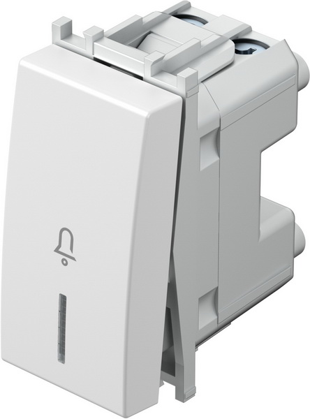 SM11PWIN01-U TIPKALO JEDNOPOLNO 16A 1M BIJELA SJAJNA SA INDIKATOROM I SIMBOLOM ZVONO