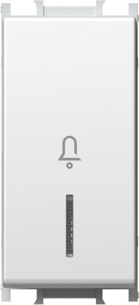 SM11PWIN01-U TIPKALO JEDNOPOLNO 16A 1M BIJELA SJAJNA SA INDIKATOROM I SIMBOLOM ZVONO