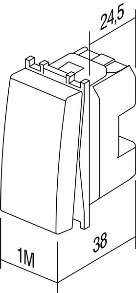 SM61SB-U TIPKALO IZMJENIČNO 16A 1M CRNA MAT