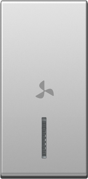 TM11ESIN05-B TIPKA 1M SREBRNA MAT SA INDIKATOROM I SIMBOLOM VENTILATOR