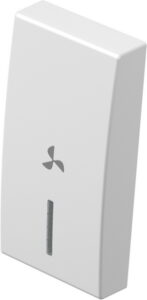 TM11PWIN05-B TIPKA 1M BIJELA SJAJNA SA INDIKATOROM  I SIMBOLOM VENTILATOR