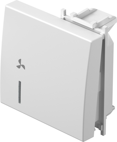 TM12PWIN05-B TIPKA 2M BIJELA SJAJNA SA INDIKATOROM  I SIMBOLOM VENTILATOR